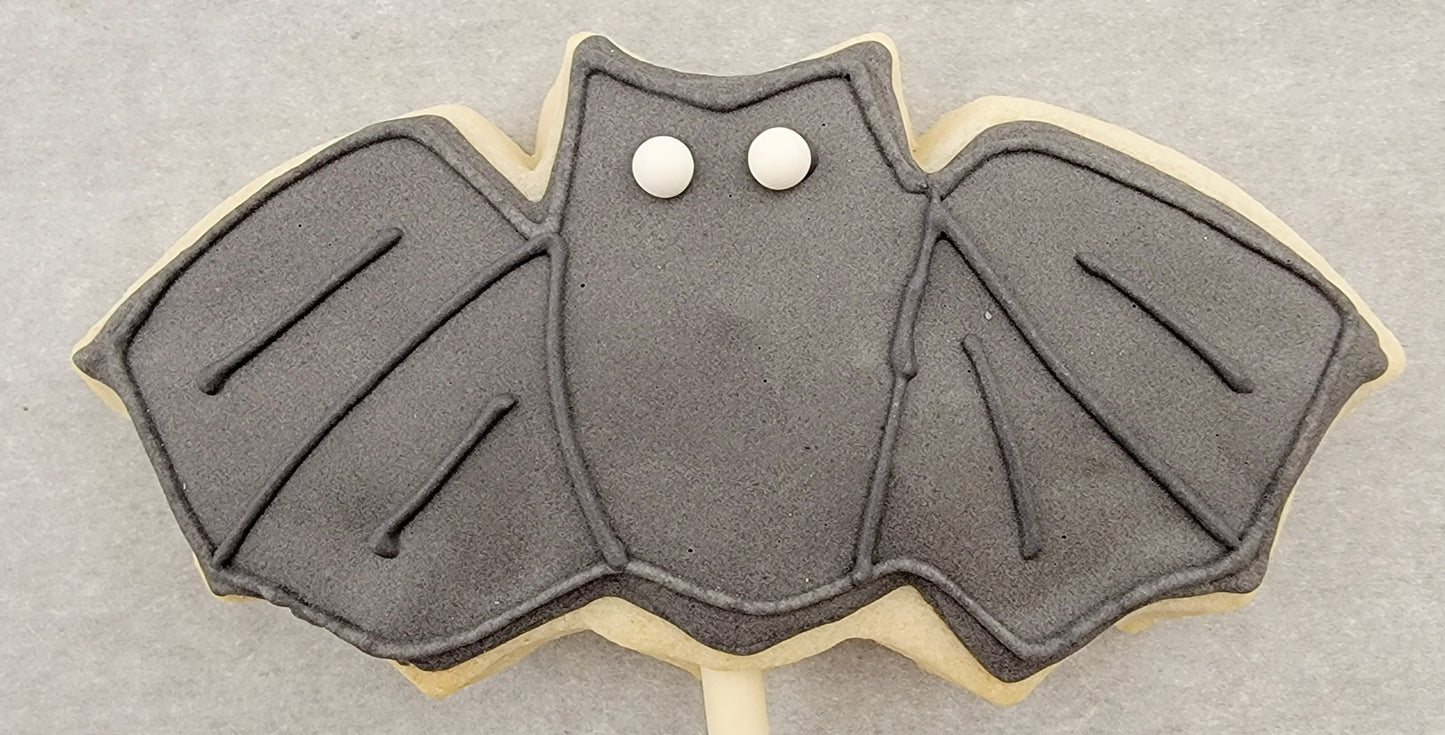 Going Batty -Sugar Cookie | Bat cookies online | Batman sugar cookies | Online cookies in Canada | Online cookies in Winnipeg | Cookie shop in Canada | Cookie shop in Winnipeg