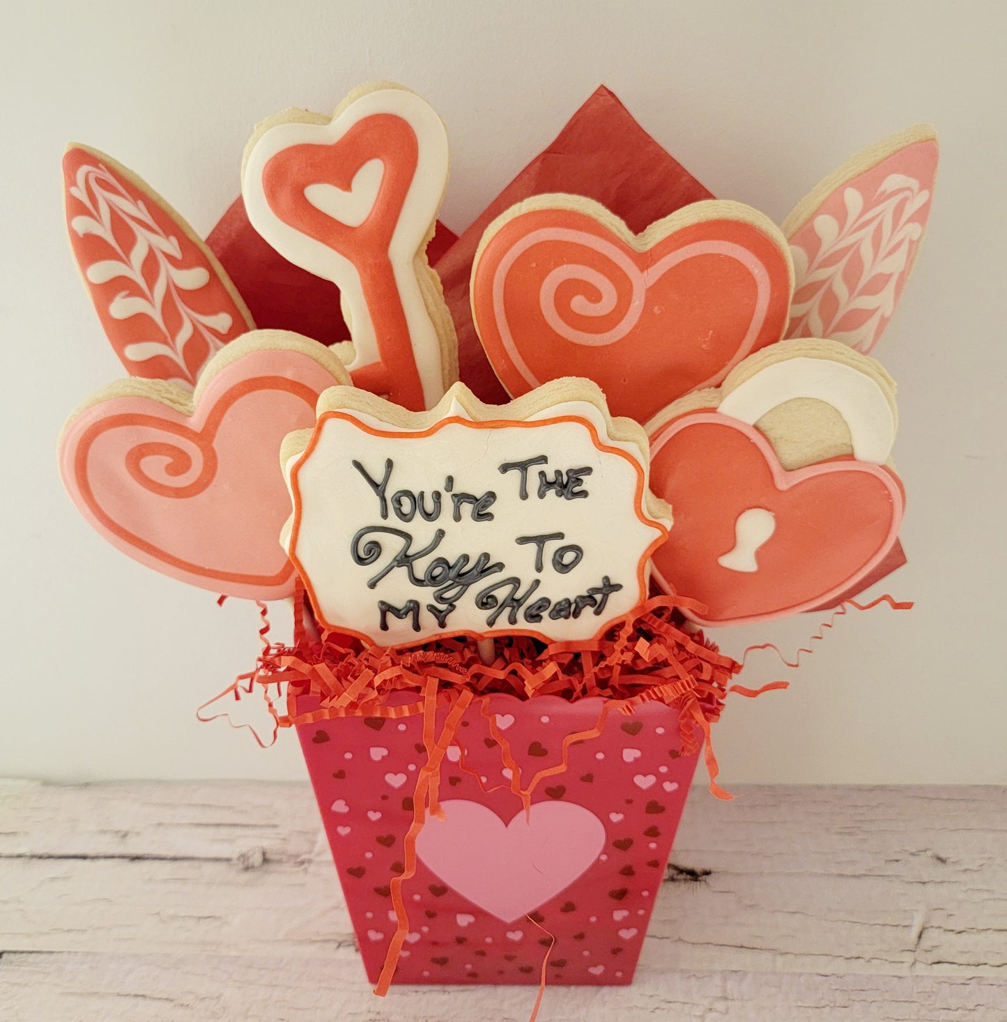 You're the Key to My Heart Cookie Bouquet | Extravagant Cookies - Shop in Canada | Winnipeg's Premier Cookie Boutique | Heart-Shaped Cookie Arrangement | Gourmet Cookies for Every Occasion | Unique Cookie Gifts Online | Cookie Delivery in Winnipeg | Canadian Cookie Shop | Handcrafted Cookies Made with Love | Delicious Treats for Special Moments | Artisanal Cookie Creations | Satisfy Your Sweet Cravings with Extravagant Cookies