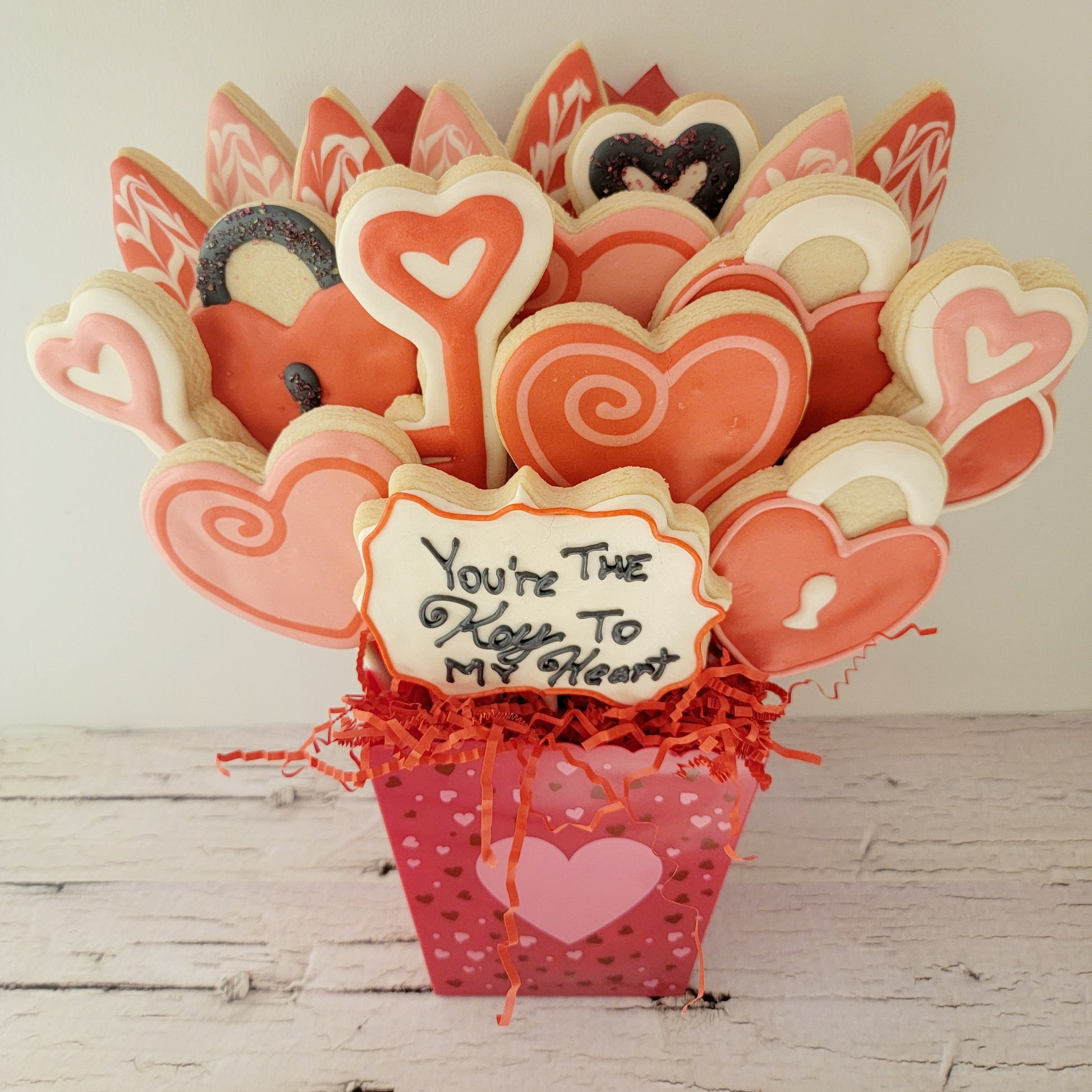 You're the Key to My Heart Cookie Bouquet | Extravagant Cookies - Shop in Canada | Winnipeg's Premier Cookie Boutique | Heart-Shaped Cookie Arrangement | Gourmet Cookies for Every Occasion | Unique Cookie Gifts Online | Cookie Delivery in Winnipeg | Canadian Cookie Shop | Handcrafted Cookies Made with Love | Delicious Treats for Special Moments | Artisanal Cookie Creations | Satisfy Your Sweet Cravings with Extravagant Cookies