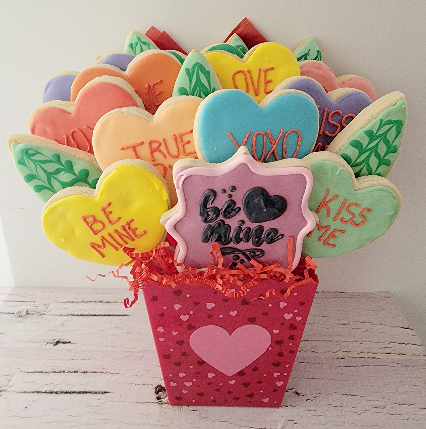 Conversation Hearts - Cookie Bouquet