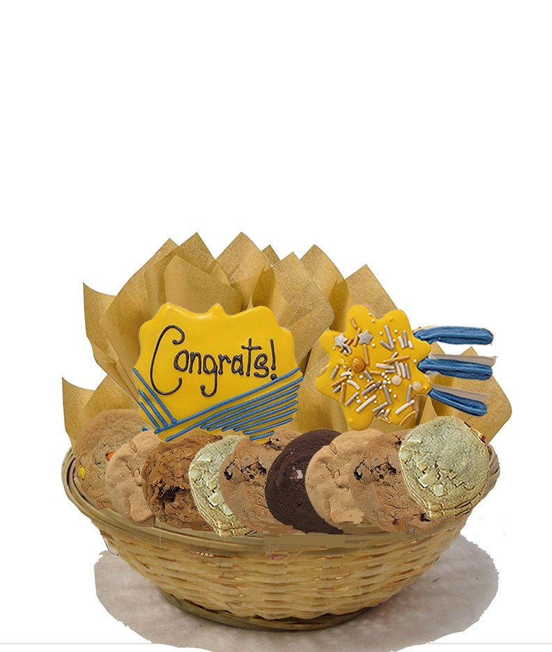 Congratulations Shooting Star Cookie Basket 2 or 7 Sugar Cookies