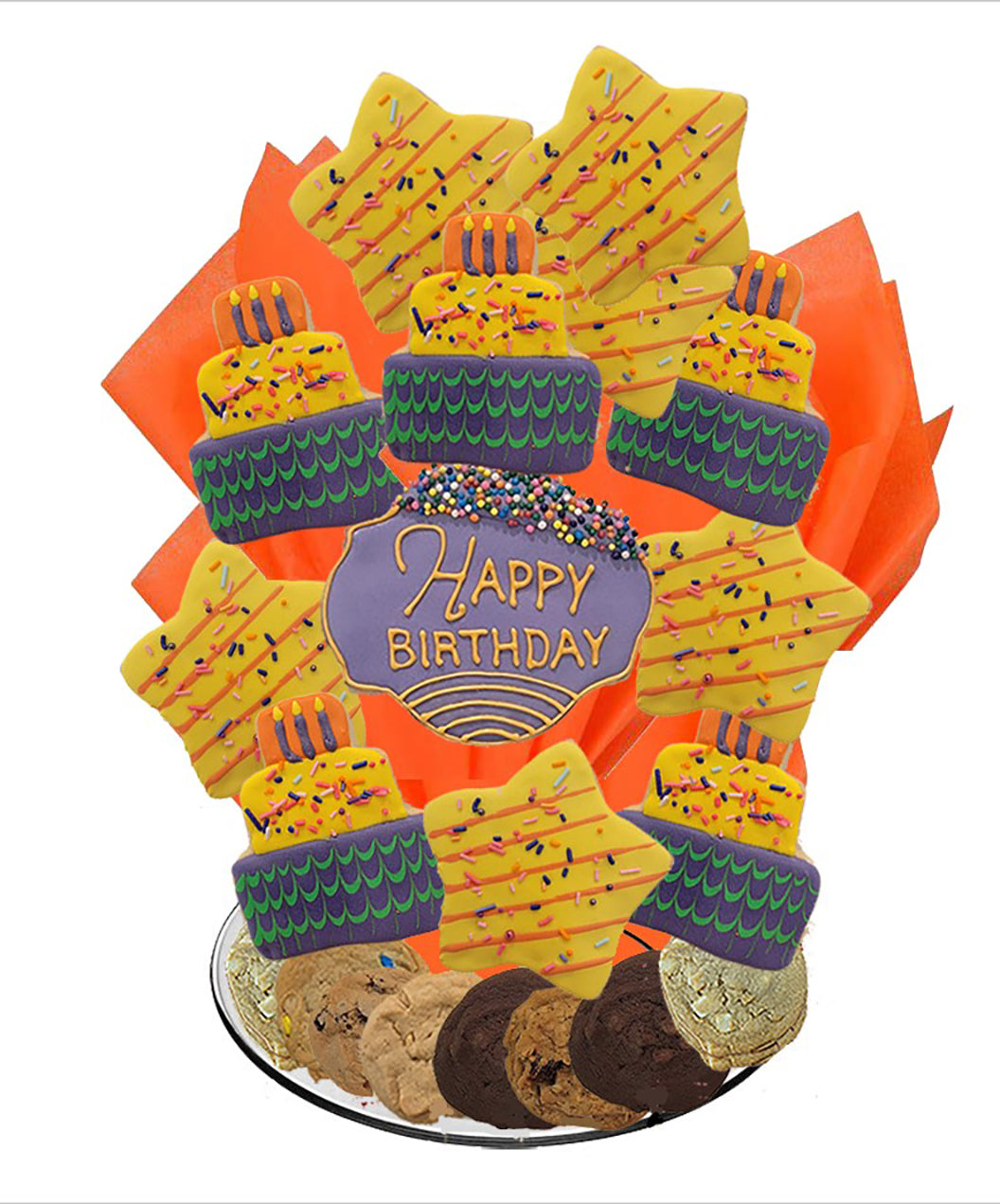 Happy Birthday Celebration Cookie Tray Bouquet | cookie shop winnipeg | cookies online Canada | extravagant cookies | online cookies in Canada | buy cookies online | best cookies in Canada