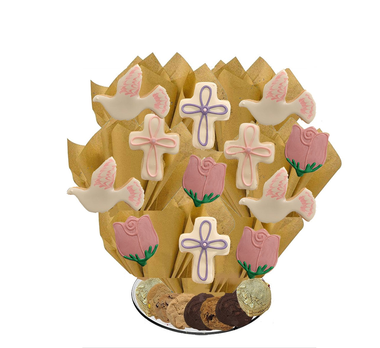 Peace and Dove Cookie Tray Bouquet
