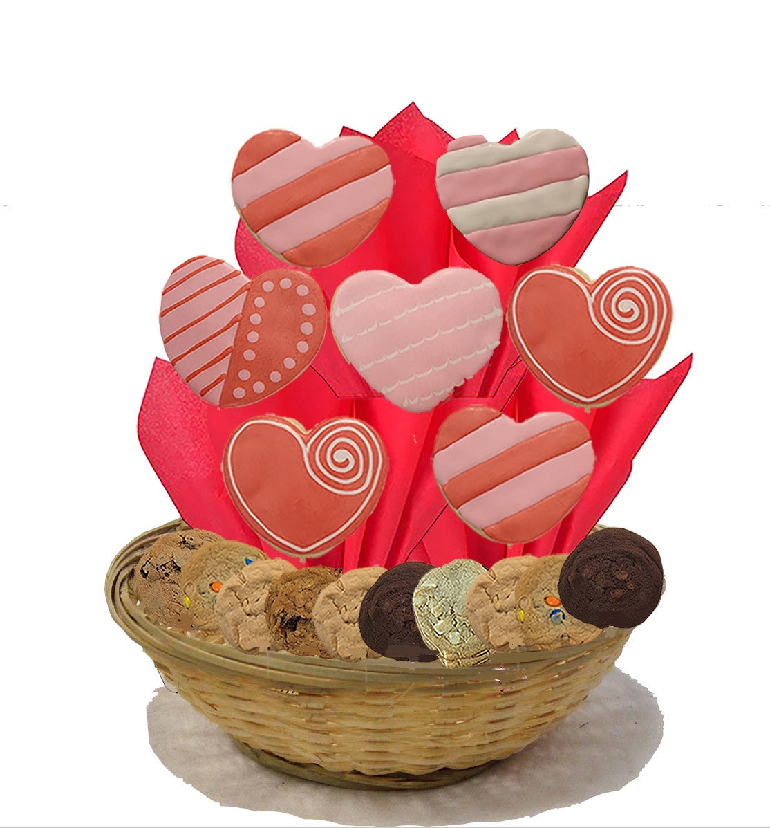 Queen of Heart Cookie Basket Sugar Cookies