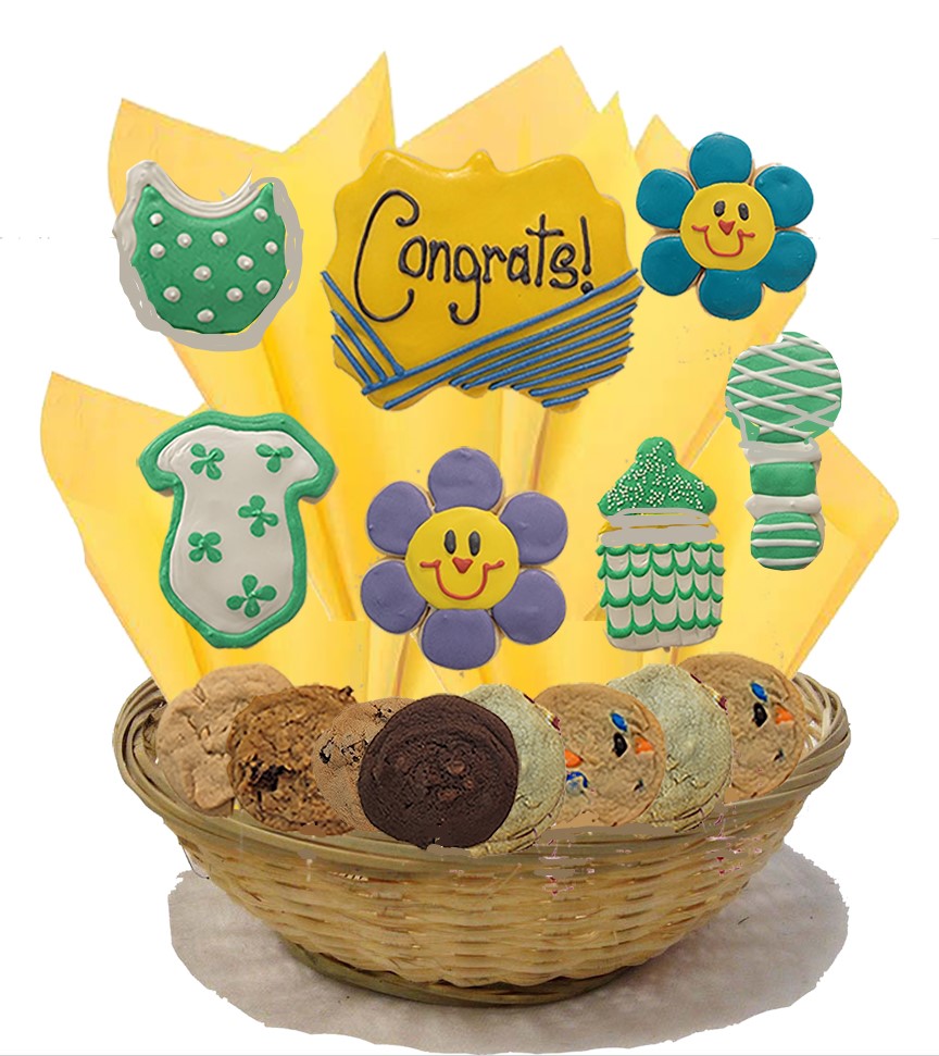 Happy Baby Cookie Basket 2 or 7 Sugar Cookies