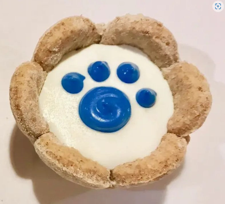 Peamutt Butter Cup White w/Blue Paw(Small) Dog