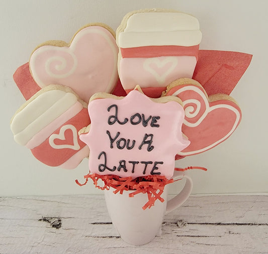 Love You a Latte Cookie Bouquet | Delicious Cookie Arrangement | Cookie Shop in Canada | Winnipeg's Finest Cookies | Gourmet Treats for Every Occasion | Indulge in Canadian Cookie Delights | Perfect Gift for Coffee Lovers | Handcrafted Cookies with Love | Satisfy Your Sweet Cravings with Extravagant Cookies | Unique Edible Gifts for Loved Ones | Premium Quality Cookies Made in Winnipeg | Order Now for Sweet Surprises