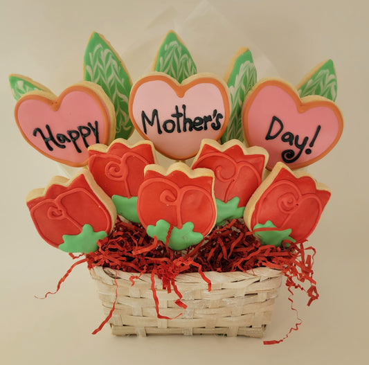 Mother's Day Hearts Cookie Bouquet