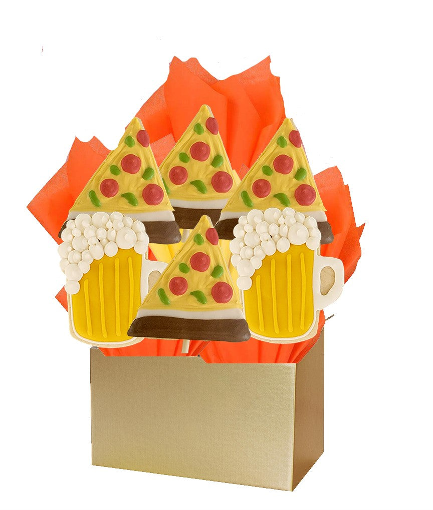 Pizza Beer Party Cookie Bouquet | Cookie Bouquet in Canada | Cookie shop in Canada | Cookie shop in Winnipeg