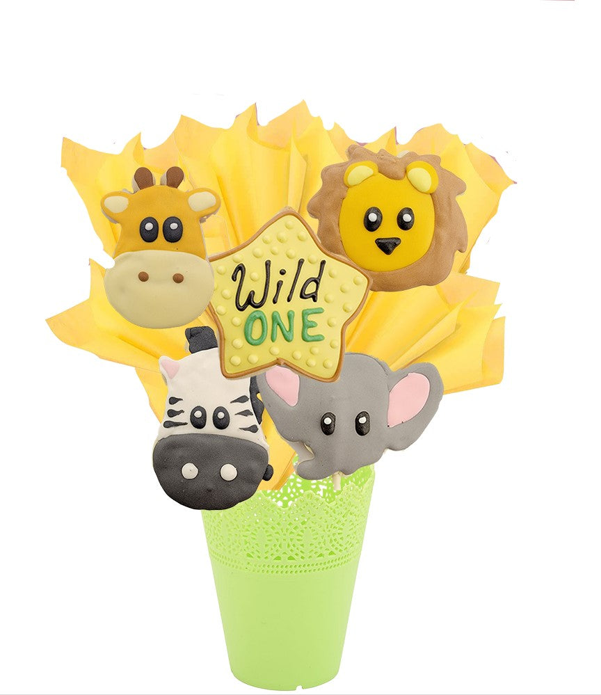 The Wild Ones Cookie Bouquet | Animal cookies | Animal cookies Winnipeg | Cookie bouquet animals | cookie gift bouquets winnipeg | cookie store in winnipeg | cookies online canada | online cookie shop in Winnipeg | cookie delivery winnipeg | best cookies winnipeg