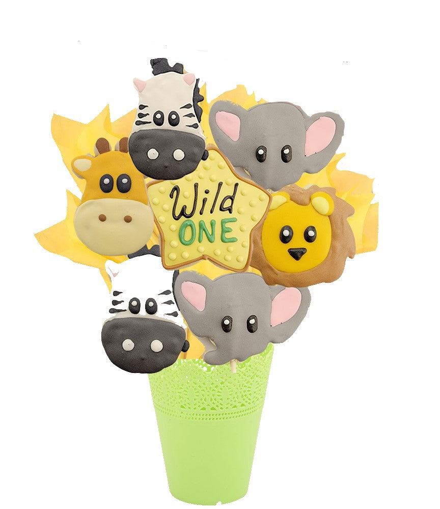 The Wild Ones Cookie Bouquet | Animal cookies | Animal cookies Winnipeg | Cookie bouquet animals | cookie gift bouquets winnipeg | cookie store in winnipeg | cookies online canada | online cookie shop in Winnipeg | cookie delivery winnipeg | best cookies winnipeg