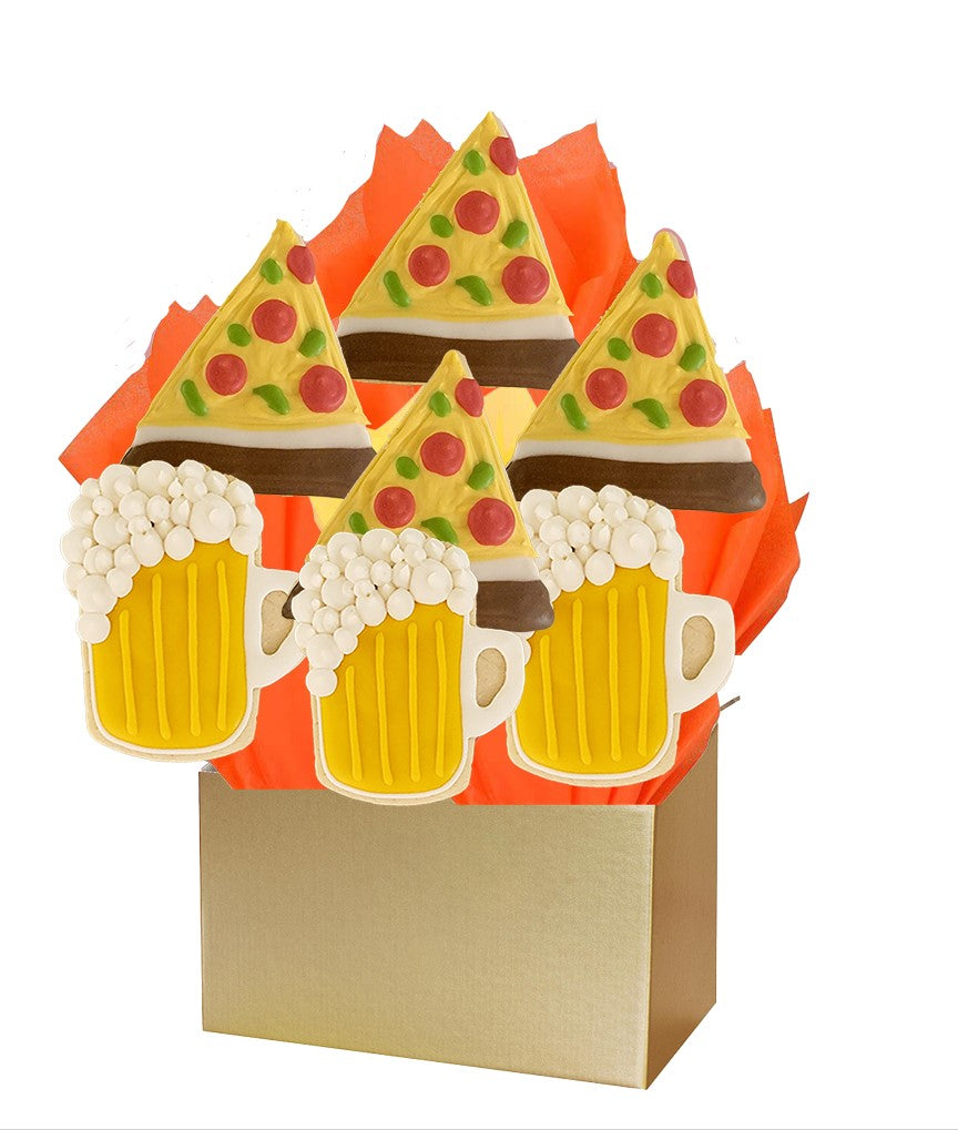 Pizza Beer Party Cookie Bouquet | Cookie Bouquet in Canada | Cookie shop in Canada | Cookie shop in Winnipeg