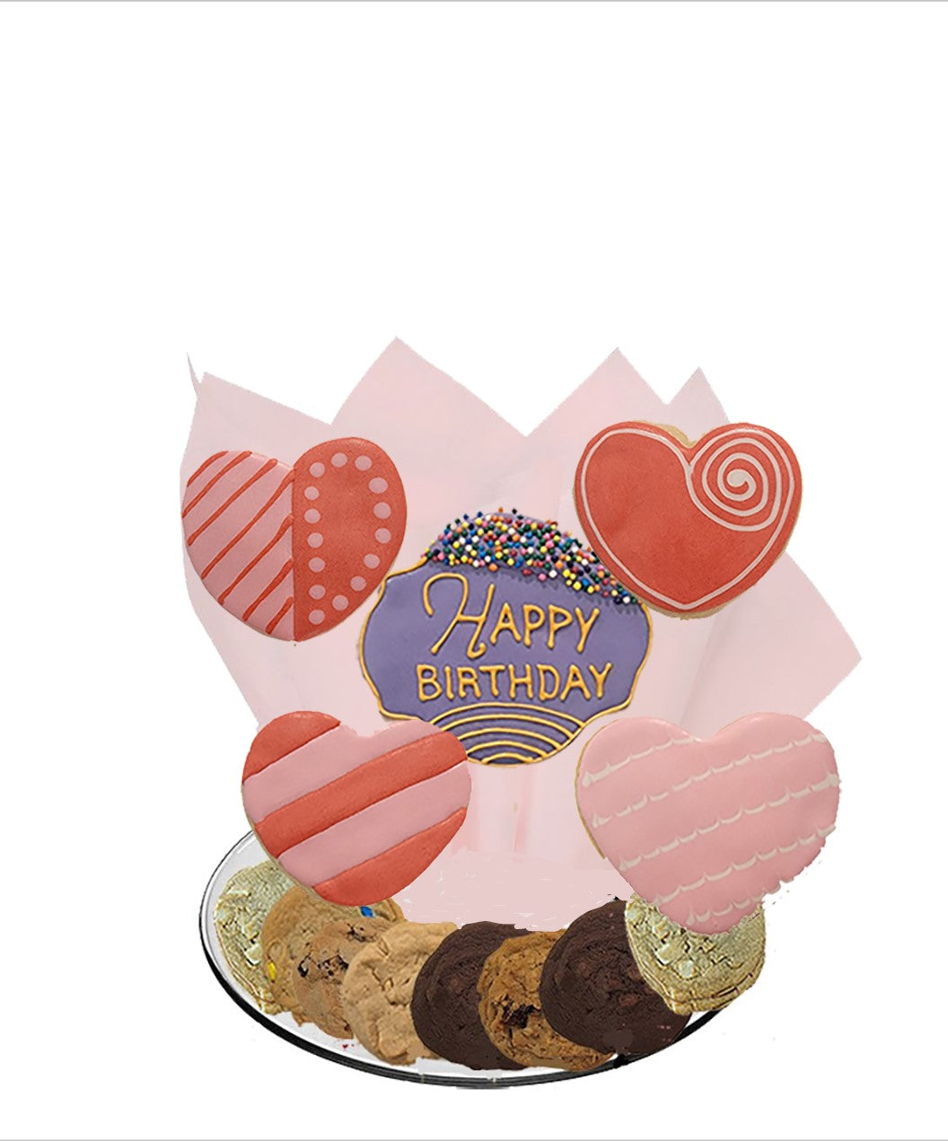 Happy Birthday Heart of Mine Cookie Tray Bouquet