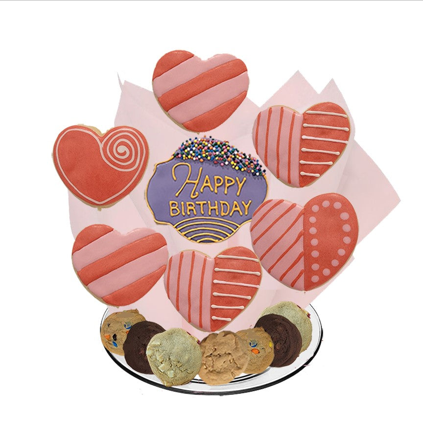 Happy Birthday Heart of Mine Cookie Tray Bouquet