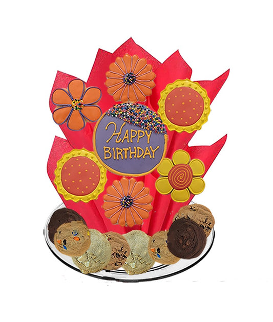 Happy Birthday Ray of Sunshine Cookie Tray Bouquet