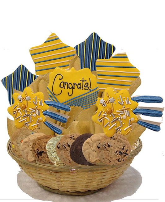 Congratulations Shooting Star Cookie Basket 2 or 7 Sugar Cookies