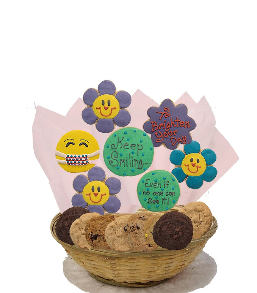 Keep Smiling Cookie Basket 2 or 7 Sugar Cookies | cookie store winnipeg | cookie store in canada | online cookies winnipeg | cookie shop in Canada | online cookies winnipeg | best cookies in canada | extravagant cookies | cookie buy online